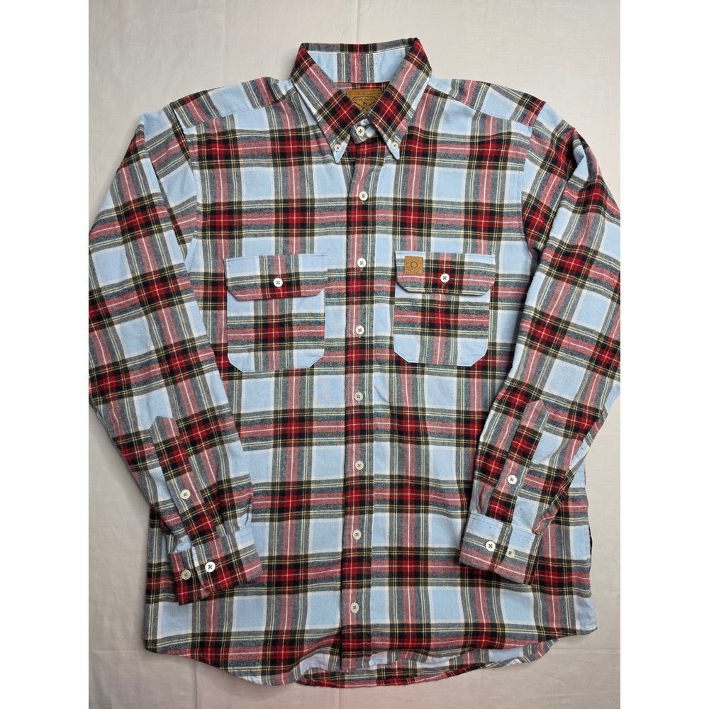 Over Under Shirt Men's Large Multicolor Plaid Long Sleeve Button-Down Casual